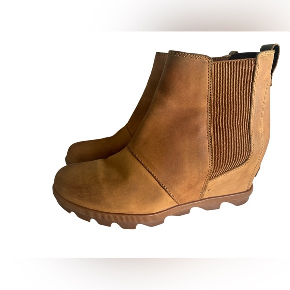 Sorel Women's Joan of Arctic Wedge II Chelsea Boots Size 9.5 Tan B11 - Picture 3 of 8